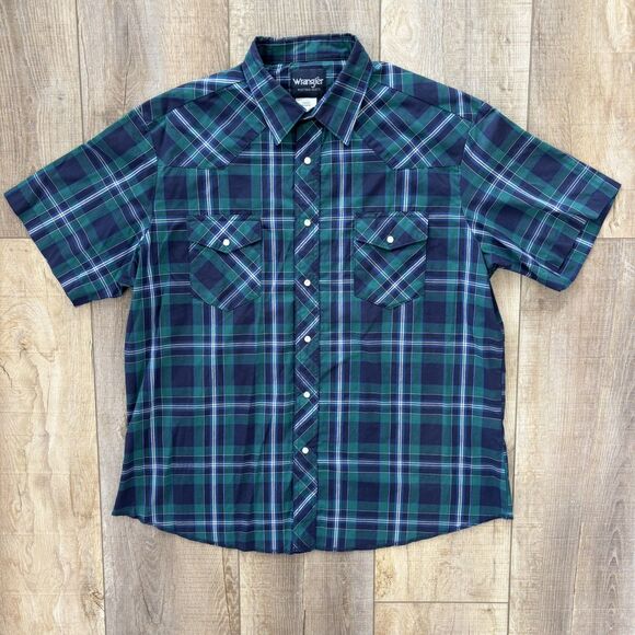 Wrangler Other - Wrangler Mens Pearl Snap Western Shirt Size XL Rodeo Cowboy Ranch Festival Plaid